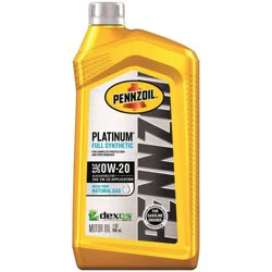 Pennzoil Platinum Full Synthetic SAE 0W-20 Motor Oil 1 qt