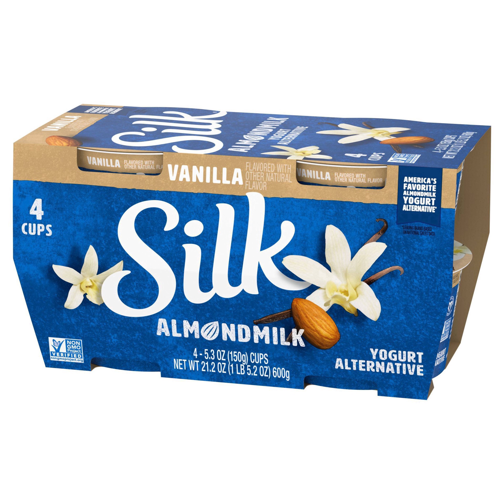 slide 28 of 37, Silk Vanilla Almond Milk Yogurt Alternative - 4ct/5.3oz Cups, 4 ct; 5.3 oz