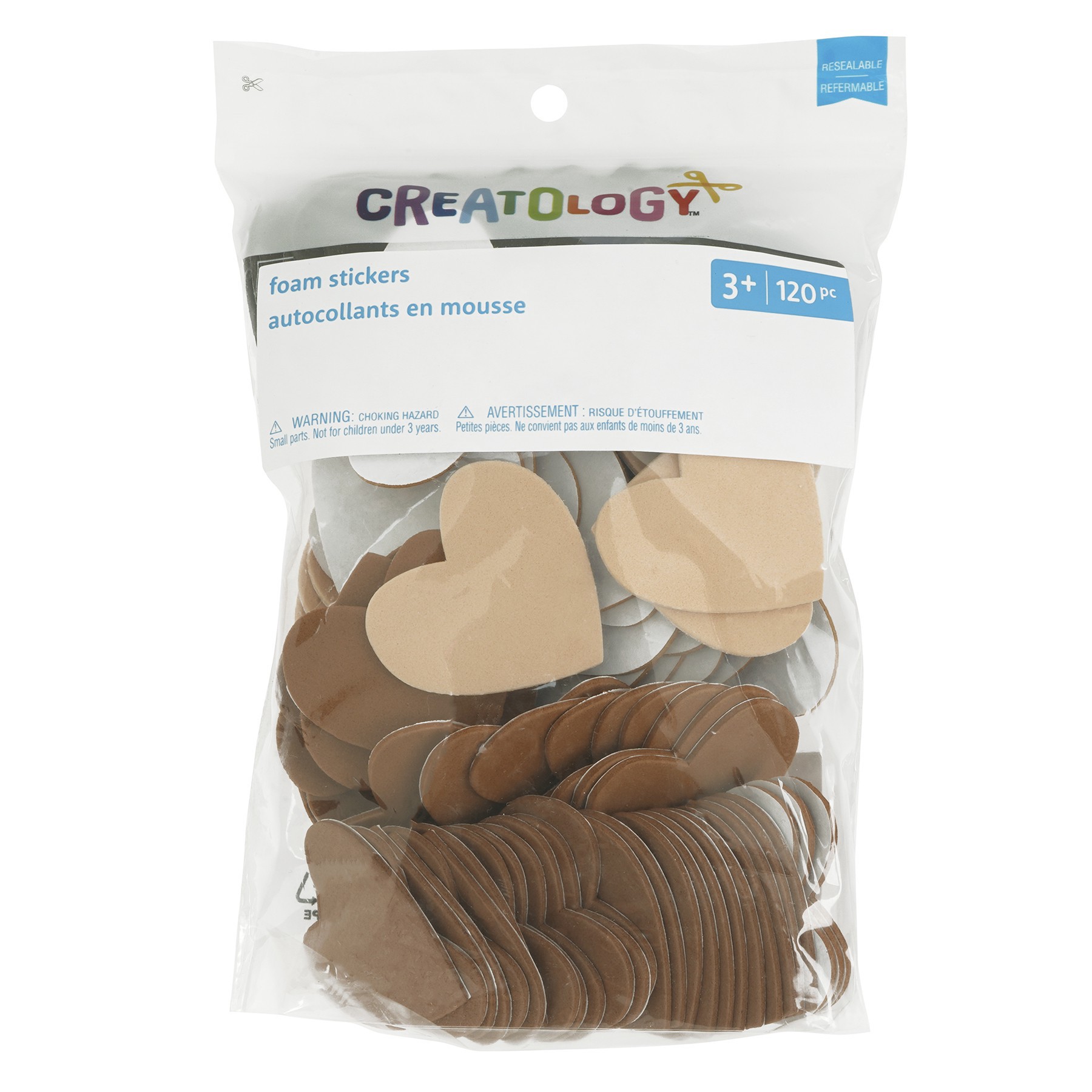 slide 2 of 2, Neutrals Heart Foam Stickers By Creatology, 120ct., 120 ct