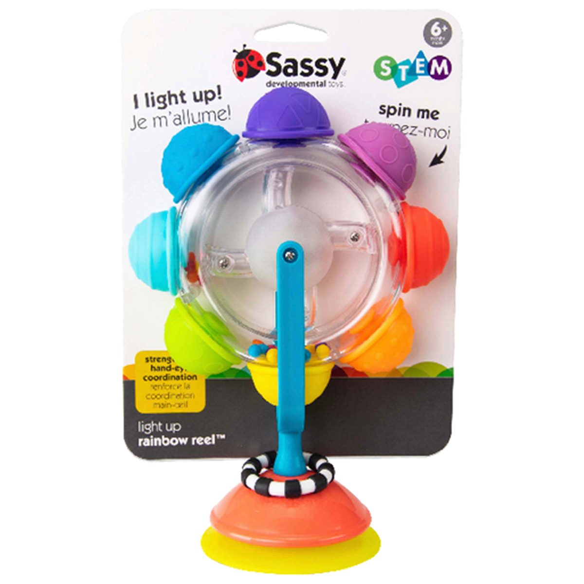 slide 1 of 5, Sassy Light Up Rainbow Reel Tray Toy, 1 ct