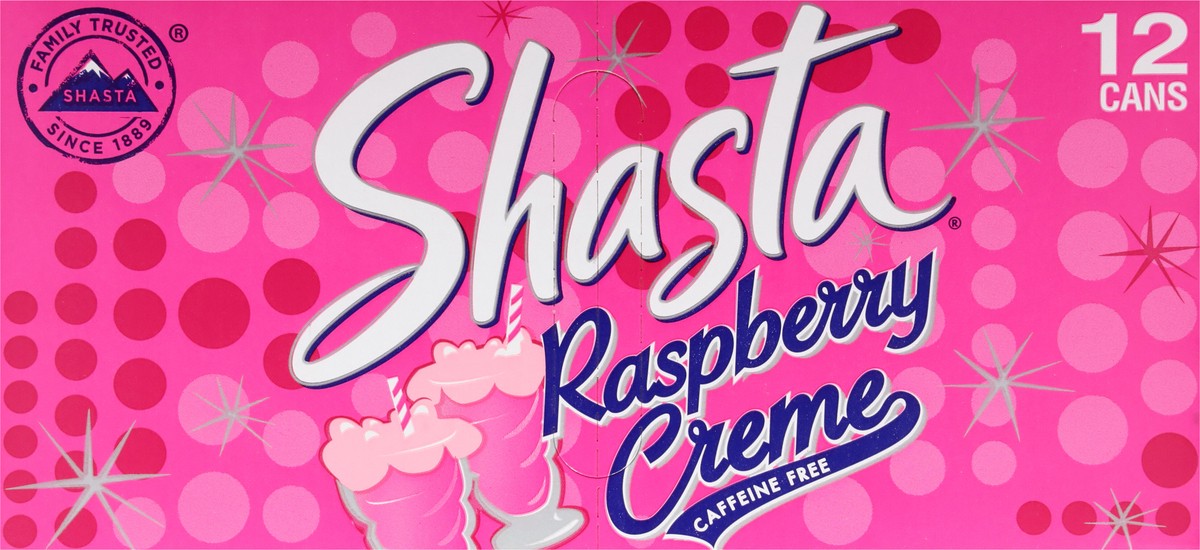 slide 9 of 9, Shasta Caffeine Free Raspberry Creme Soda 12 - 12 fl oz Cans, 144 oz