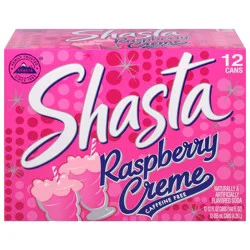 Shasta Caffeine Free Raspberry Creme Soda - 12 ct