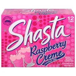Shasta Caffeine Free Raspberry Creme Soda - 12 ct
