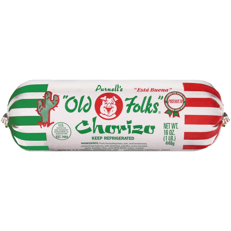 slide 1 of 6, Purnell's Old Folks Chorizo, 16 oz