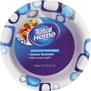 slide 1 of 1, Total Home By CVS Decorated Paper Bowls, 24 ct; 20 oz