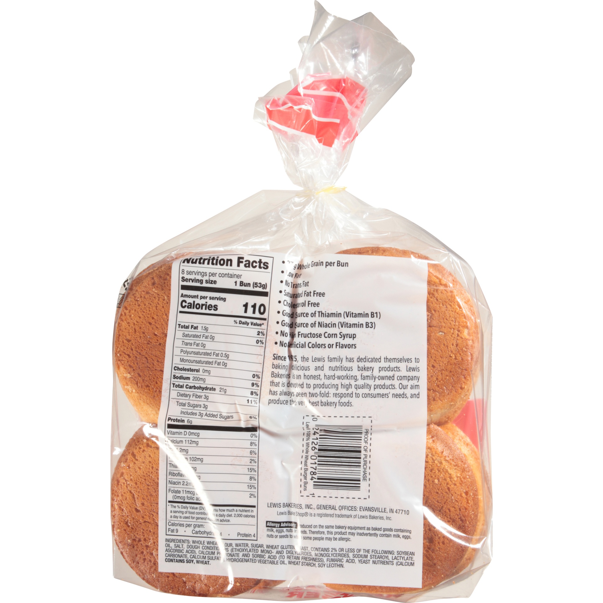 slide 6 of 8, Lewis Whole Wheat Hamburger Bun, 14 oz