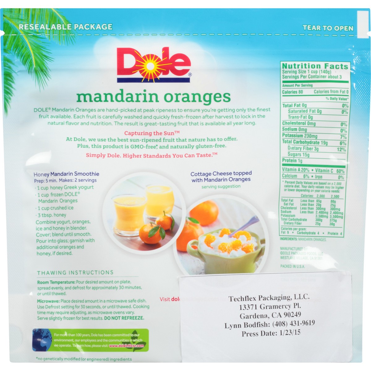 slide 4 of 12, Dole Mandarin Oranges 16 oz. Bag, 16 oz