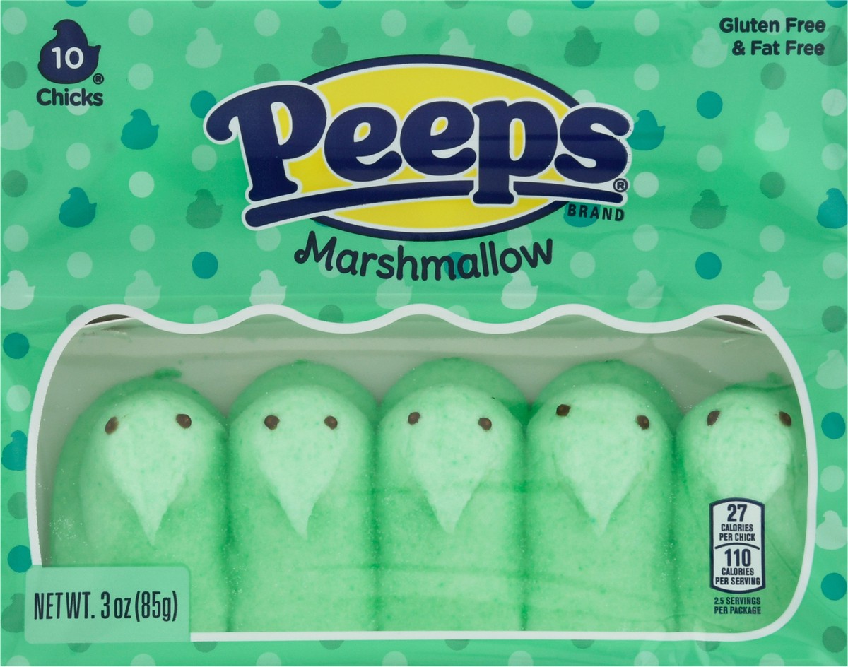 slide 10 of 14, Peeps Holiday Green Chicks 10Ct, 3 oz