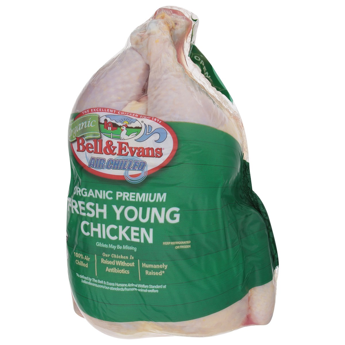 slide 9 of 12, Bell & Evans Organic Premium Fresh Young Air Chilled Chicken 1 ea, per lb