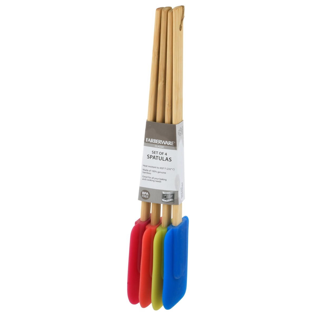 slide 7 of 9, Farberware Multi-color Silicone Spatula With Bamboo Handle Set, 1 ct