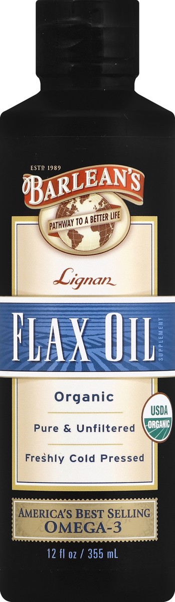 slide 2 of 2, Barlean's Flax Oil, Lignan, 12 oz