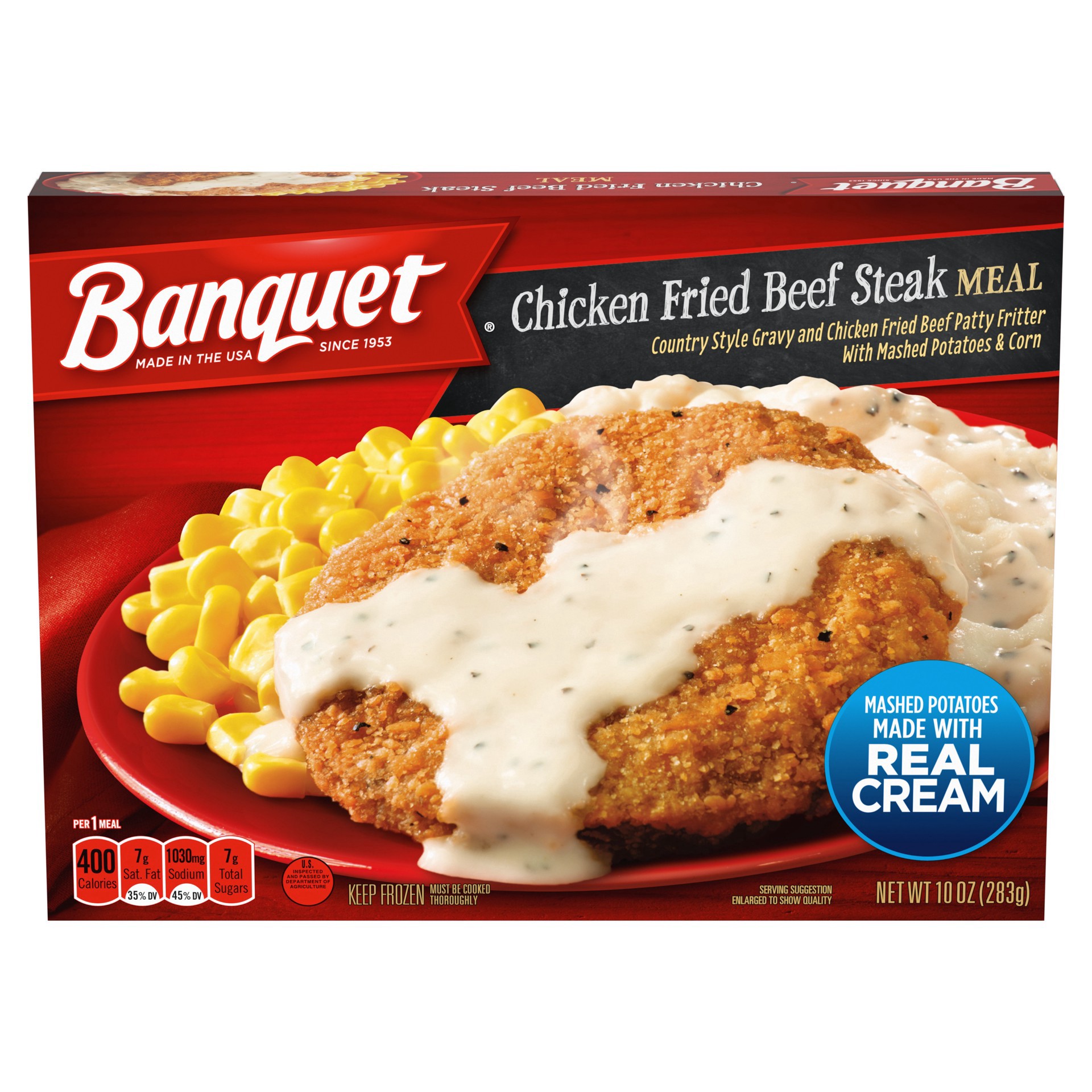 slide 1 of 5, Banquet Classic Chicken Fried Beef Steak, Frozen Meal, 10 Ounce, 