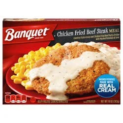 Banquet Classic Chicken Fried Beef Steak Frozen Single Serve Meal, 10 Ounce