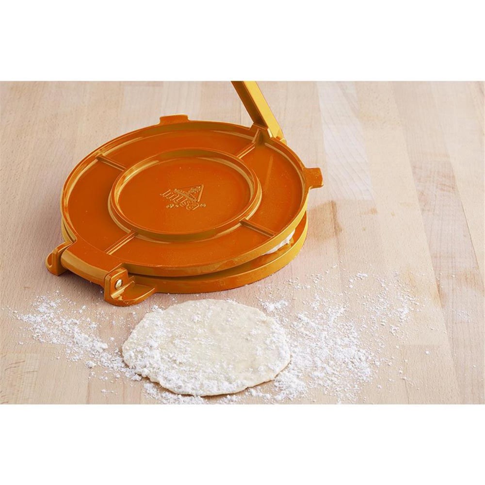 slide 3 of 3, IMUSA Tortilla Press Cast Aluminum - Orange, 8 in