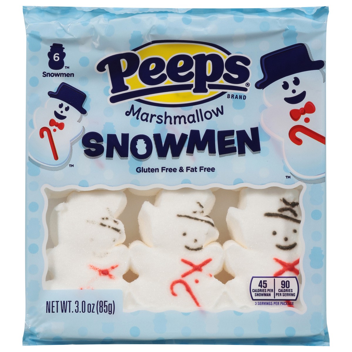 slide 1 of 9, Peeps Snowmen Marshmallow - 6 ct, 6 ct