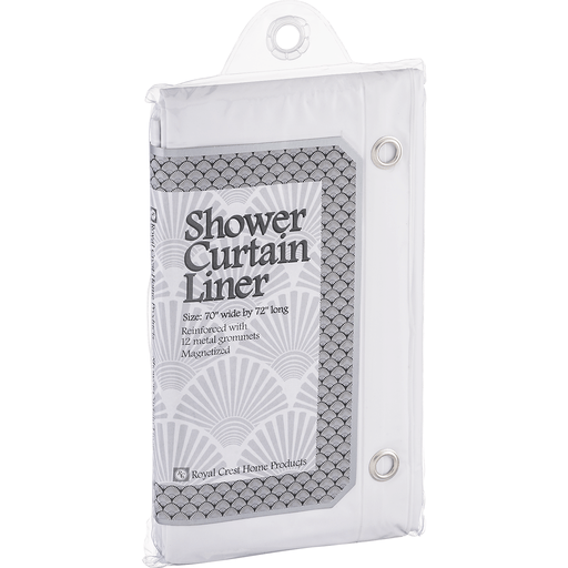 slide 3 of 8, Royal Crest Shower Curtain Liner - White, 70 in x 72 in