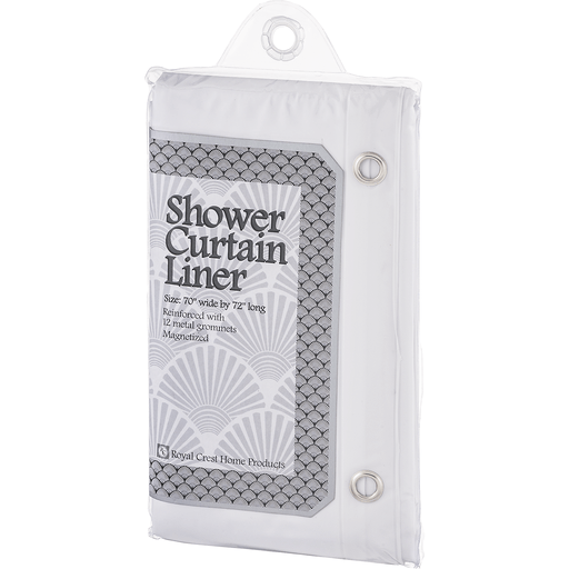 slide 5 of 8, Royal Crest Shower Curtain Liner - White, 70 in x 72 in