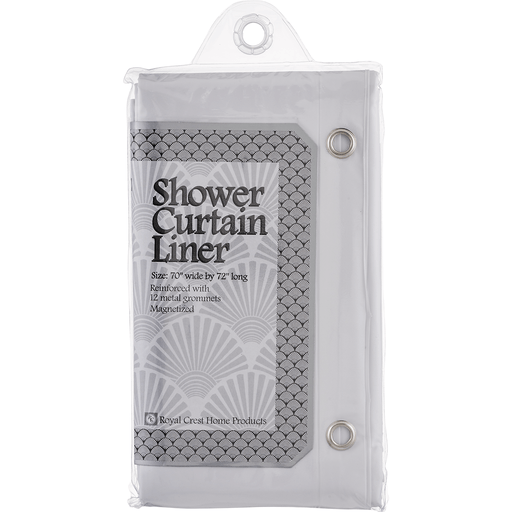 slide 6 of 8, Royal Crest Shower Curtain Liner - White, 70 in x 72 in
