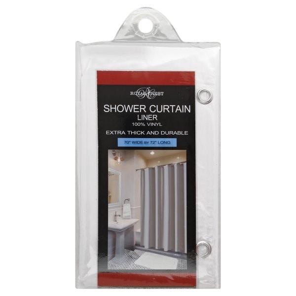 slide 1 of 8, Royal Crest Shower Curtain Liner - White, 70 in x 72 in