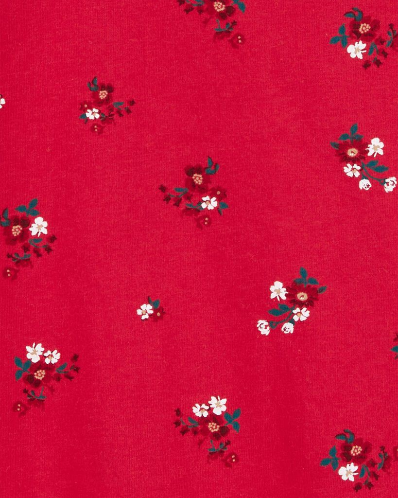 slide 2 of 2, Oshkosh Toddler Floral Print Long-Sleeve Top Red 4T, 1 ct