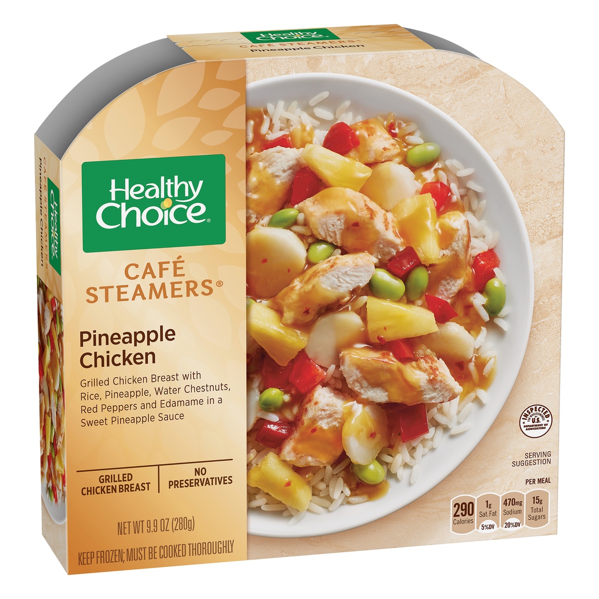 slide 2 of 10, Healthy Choice Cafe Steamers Pineapple Chicken, 9.9 oz