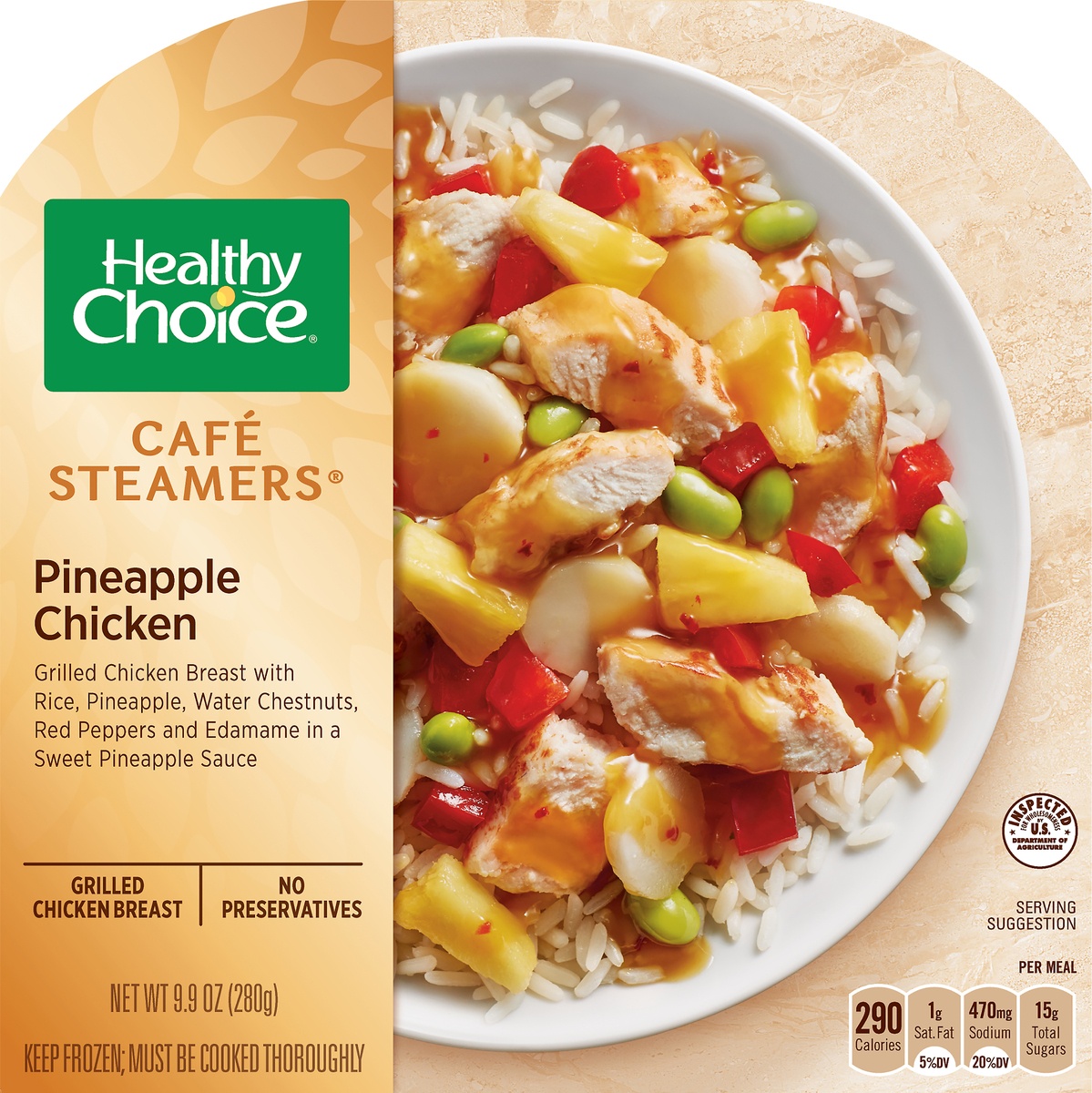 slide 9 of 10, Healthy Choice Cafe Steamers Pineapple Chicken, 9.9 oz