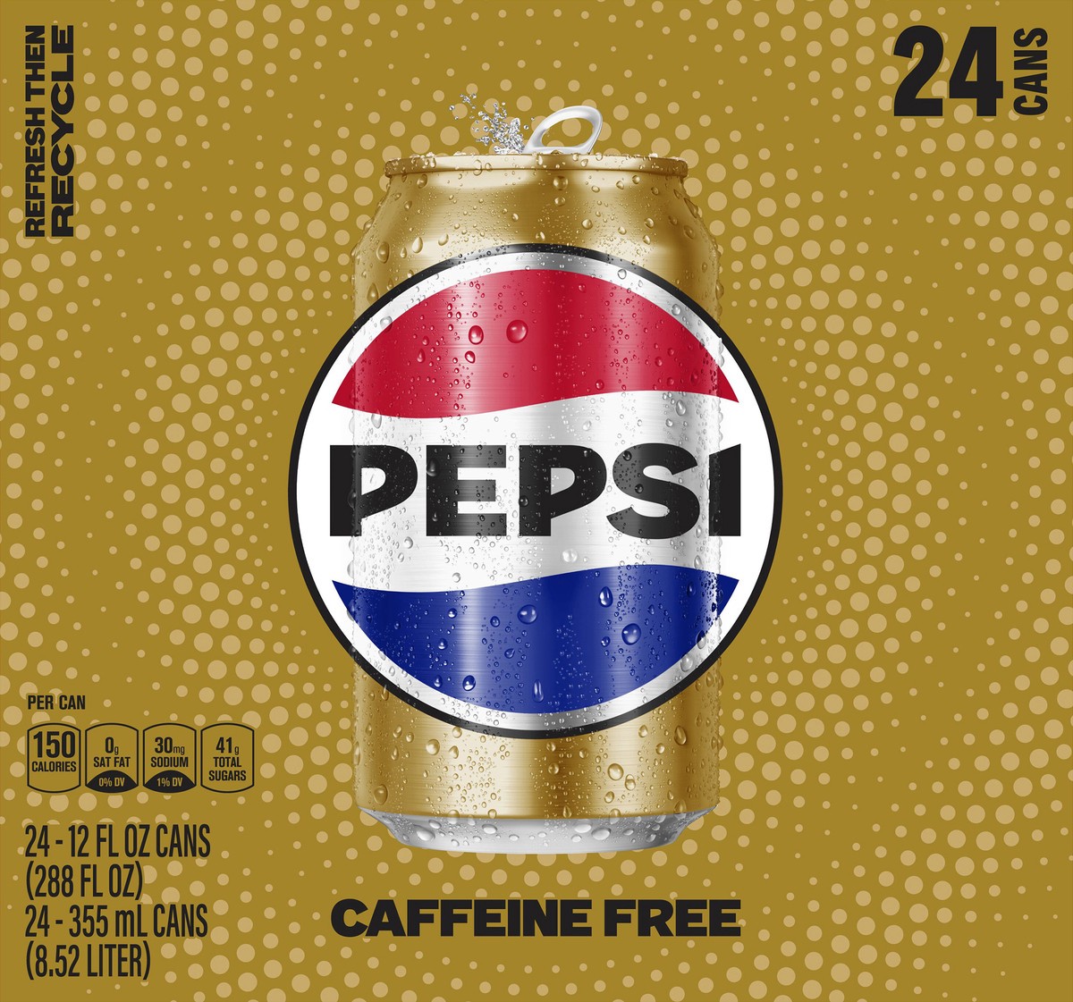 slide 4 of 6, Pepsi Caffeine Free Soda Cola - 24 ct, 24 ct; 12 fl oz