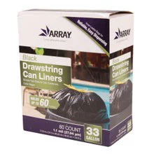 ARRAY Black Drawstring Can Liners
