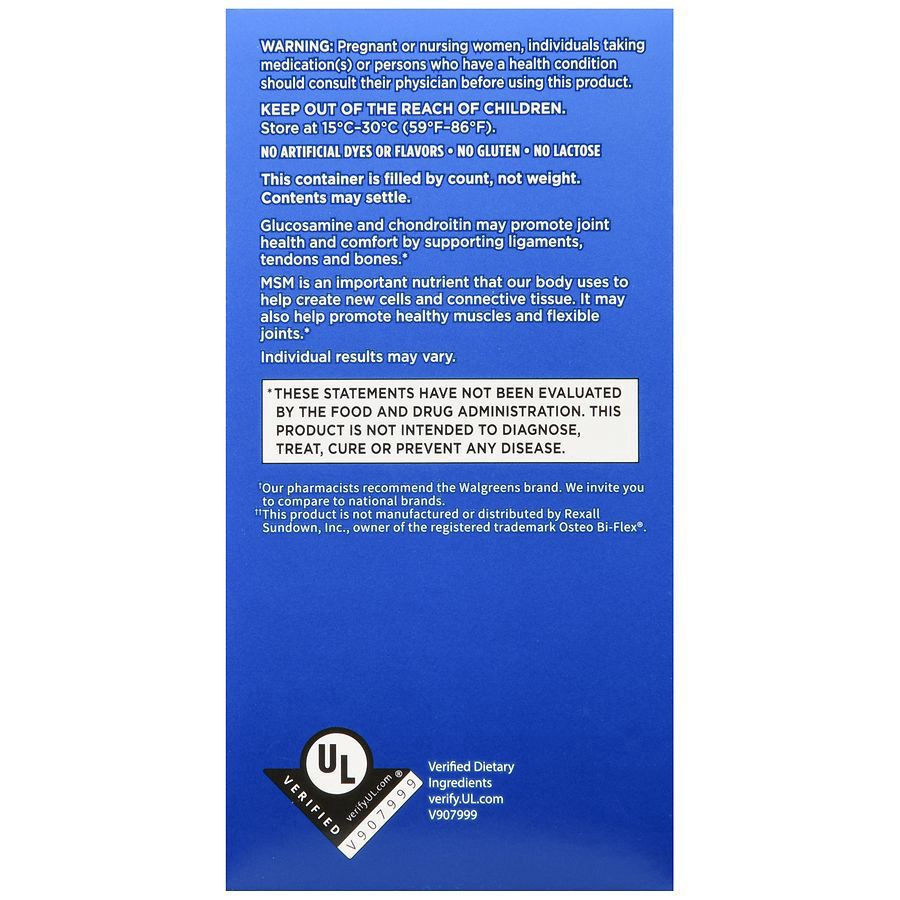 slide 2 of 5, Walgreens Triple Strength Glucosamine Chondroitin Joint Health Supplement Tablets, 80 ct