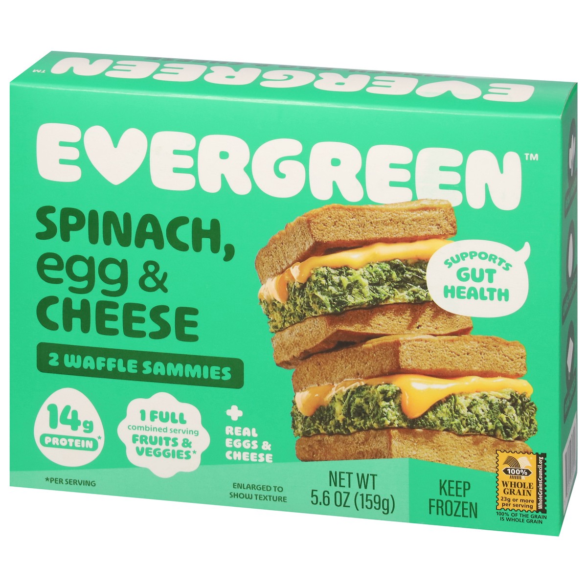 slide 11 of 14, Evergreen Spinach, Egg & Cheese Waffle Sammies 2 ea, 2 ct