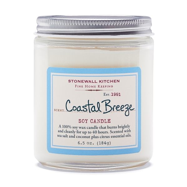 slide 1 of 2, Stonewall Kitchen Candle, Soy, Coastal Breeze Scent, 6.5 oz