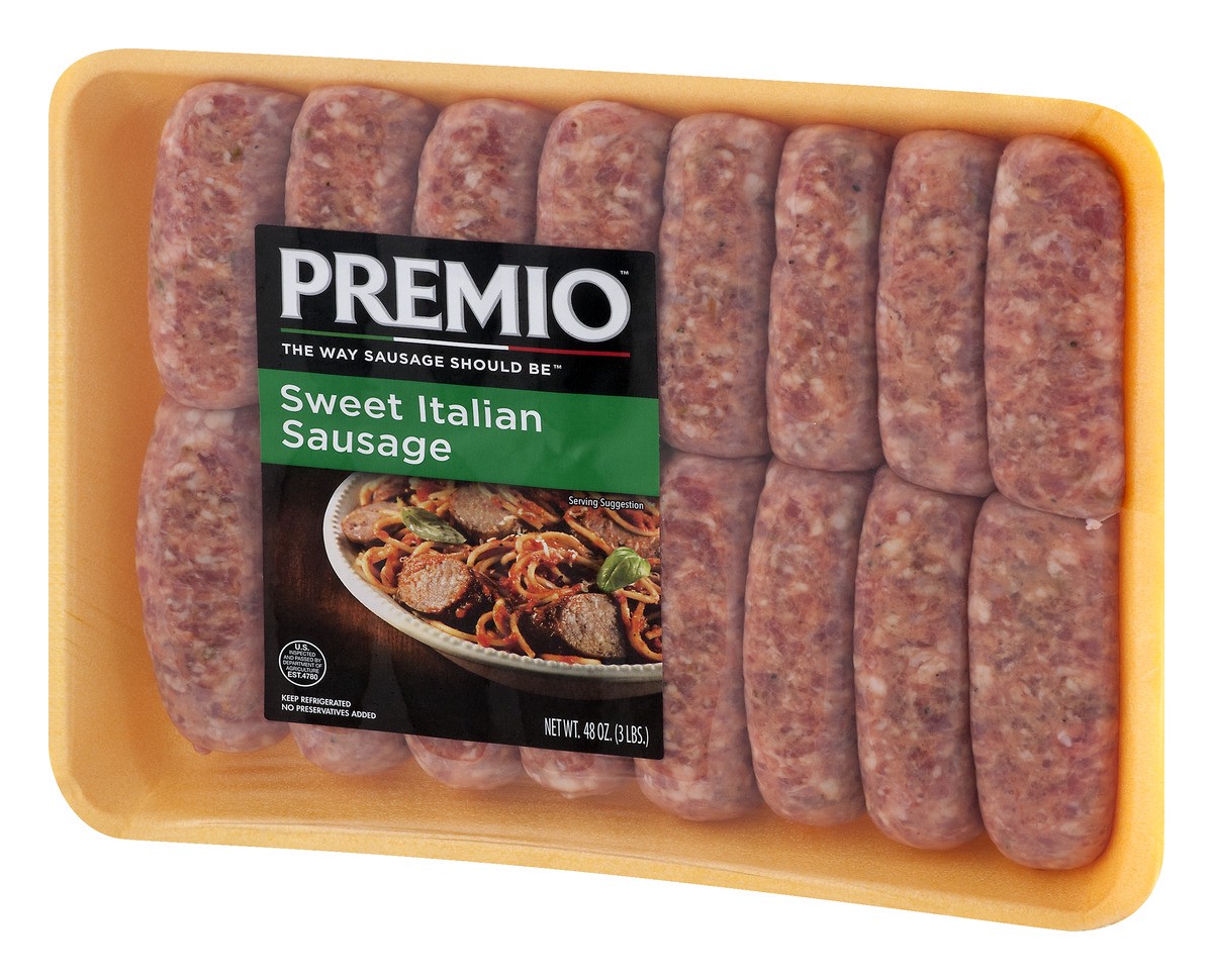slide 3 of 9, Premio Sweet Italian Sausage, 48 oz