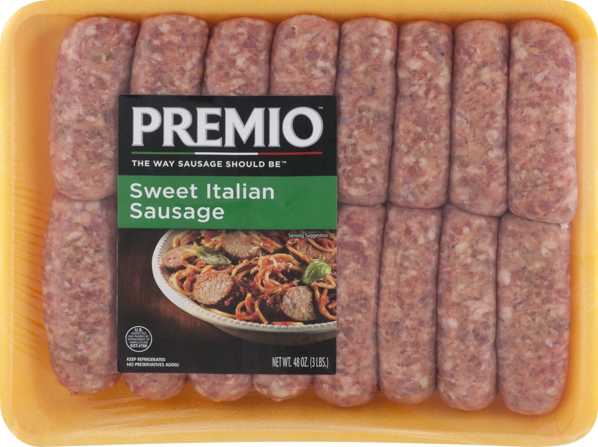 slide 8 of 9, Premio Sweet Italian Sausage, 48 oz