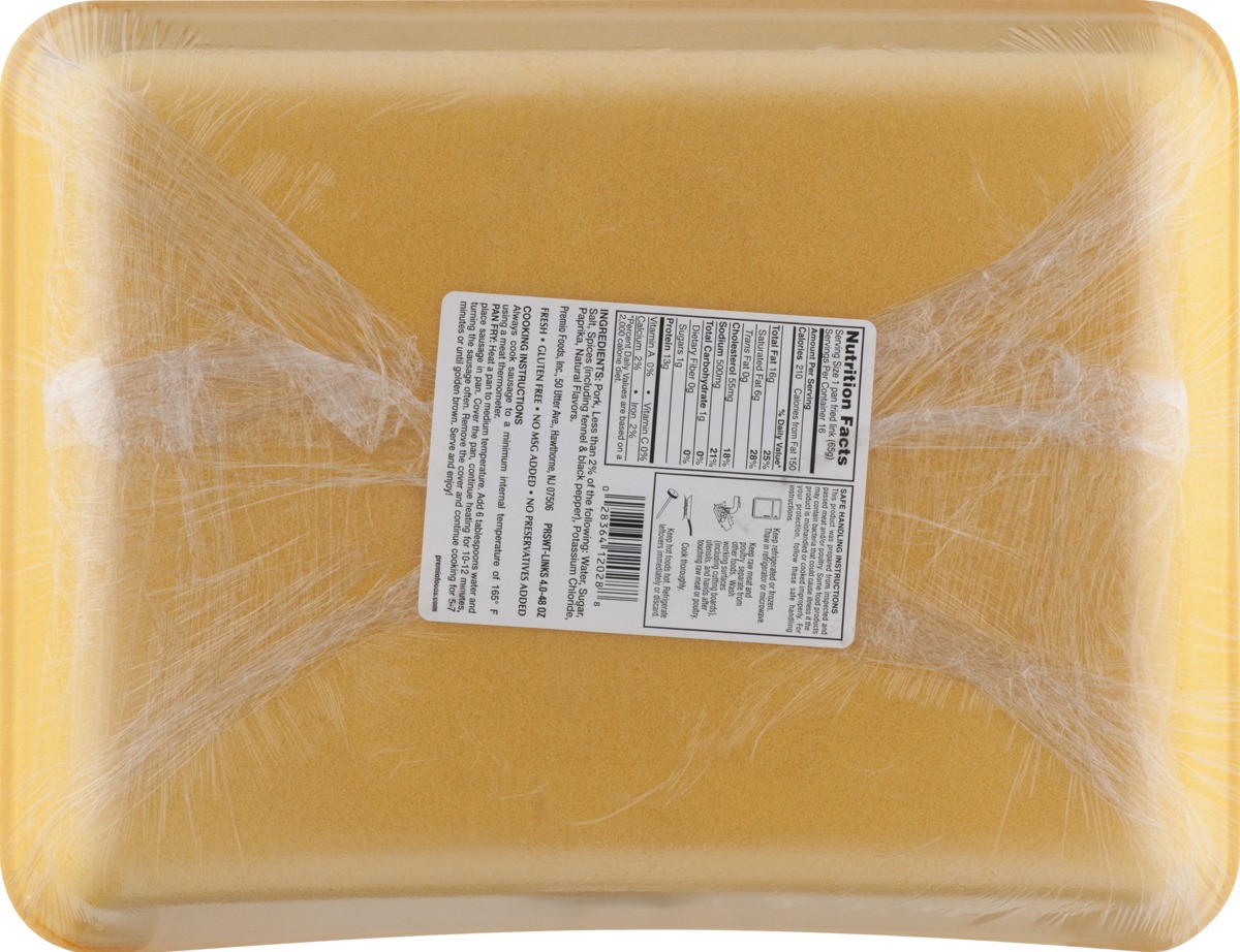 slide 5 of 9, Premio Sweet Italian Sausage, 48 oz