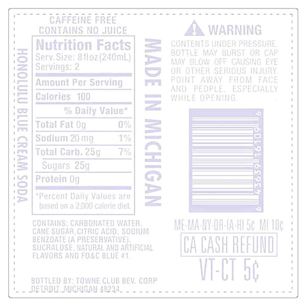 slide 3 of 5, Towne Club Honolulu Blue Glass Bottle - 16 fl oz, 16 fl oz