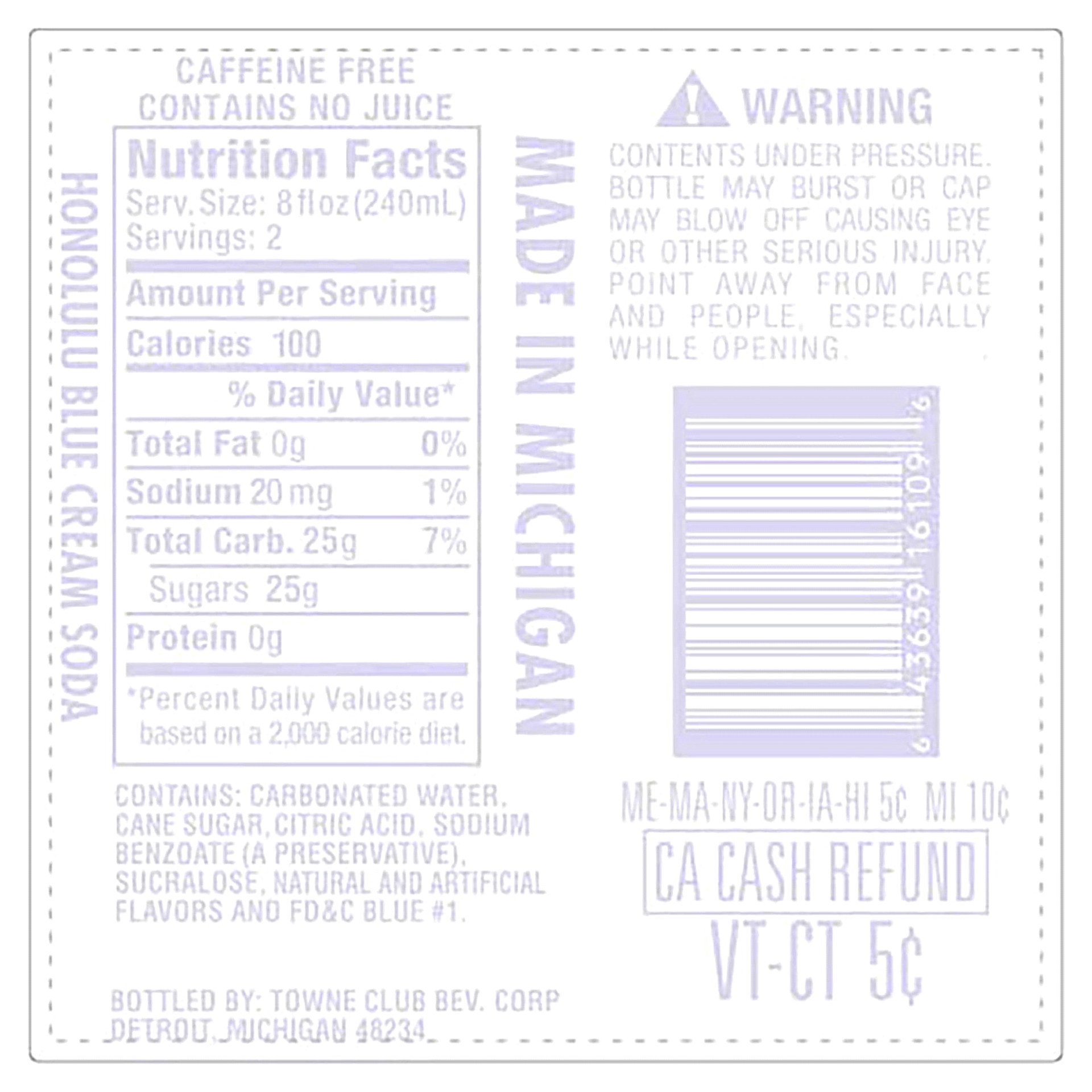 slide 5 of 5, Towne Club Honolulu Blue Glass Bottle - 16 fl oz, 16 fl oz