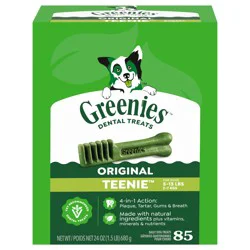 Greenies Adult Natural Dental Dog Treats Teenie Size, Original Flavor, 85 ct