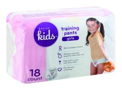 Baby Basics Basics For Kids Training Pants, 4T-5T (38 lb & Over), Girls, 18 Each
