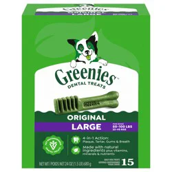 Greenies Adult Natural Dental Dog Treats Regular Size, Original Flavor, 15 ct