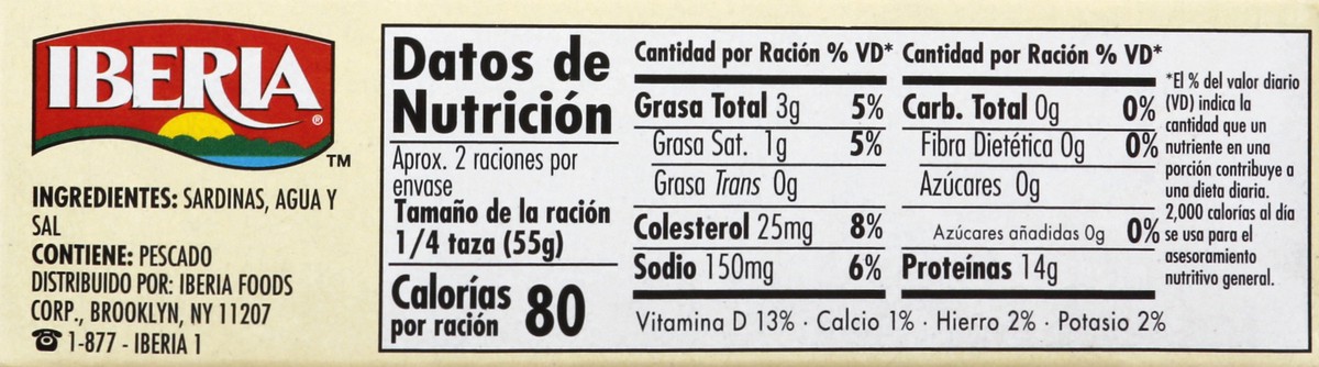 slide 8 of 10, Iberia Skinless and Boneless Sardines in Water 4.2 oz, 4.20 oz