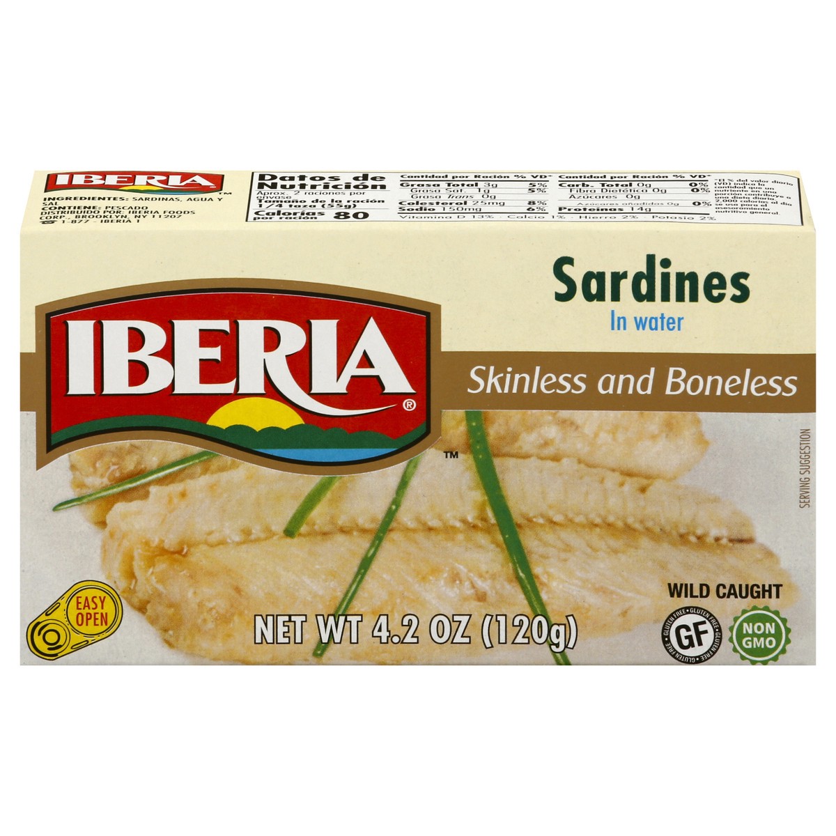 slide 6 of 10, Iberia Skinless and Boneless Sardines in Water 4.2 oz, 4.20 oz