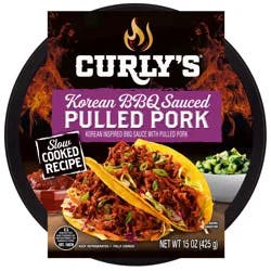 Curly's Curlys Korean BBQ Sauced Pulled Pork, 15 oz