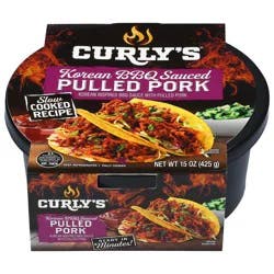 Curly's Curlys Korean BBQ Sauced Pulled Pork, 15 oz