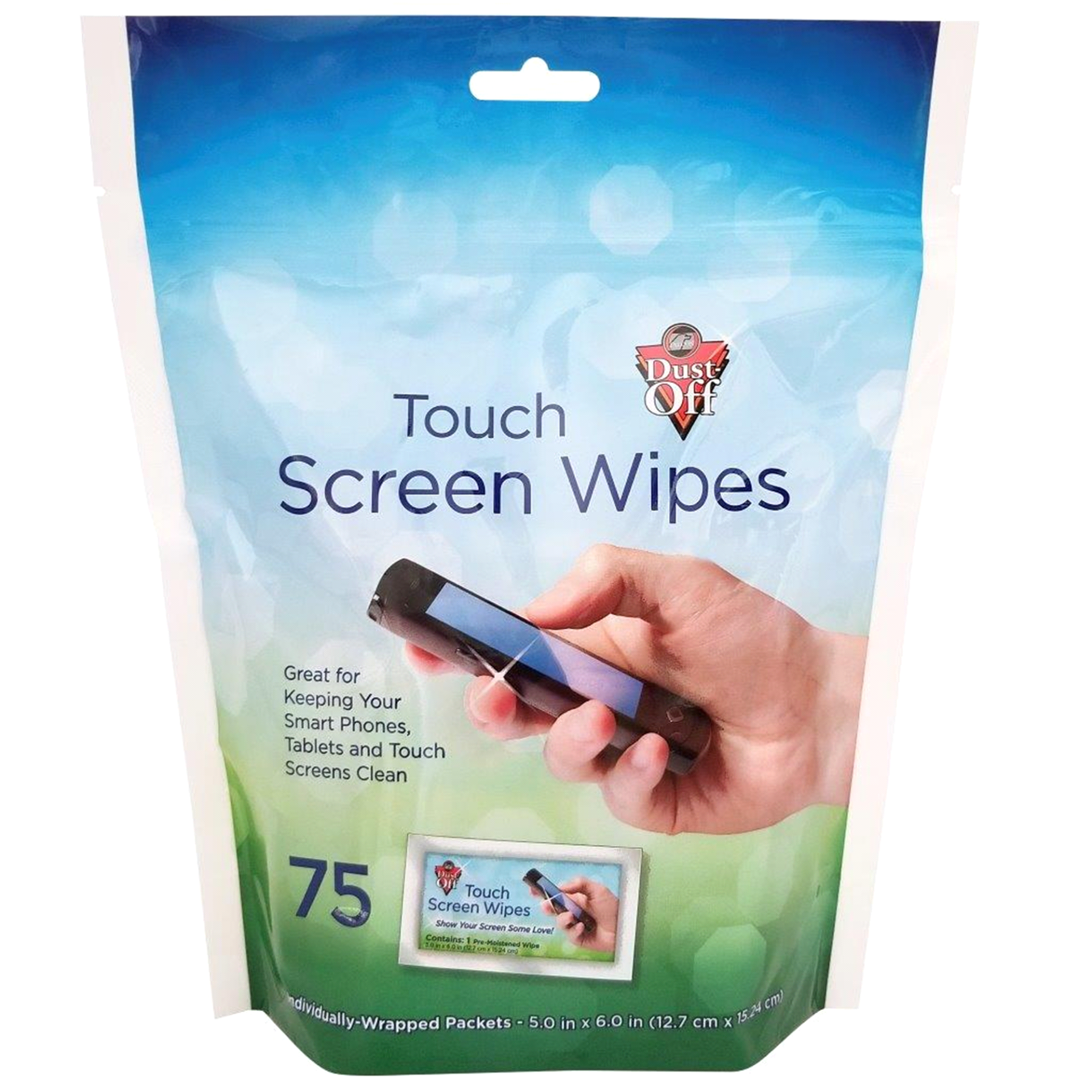 slide 1 of 2, Falcon Dust-Off Touch Screen WipesPouch, 75 ct