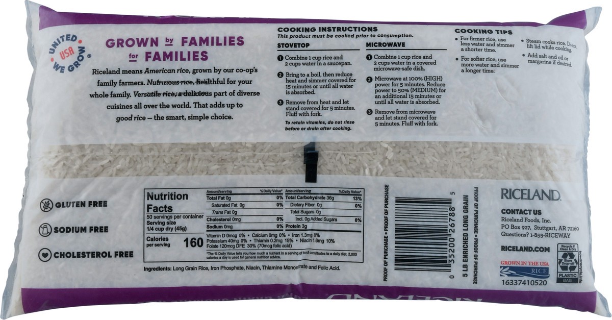 slide 12 of 13, Riceland Jasmine Long Grain Rice - 5 lb, 5 lb