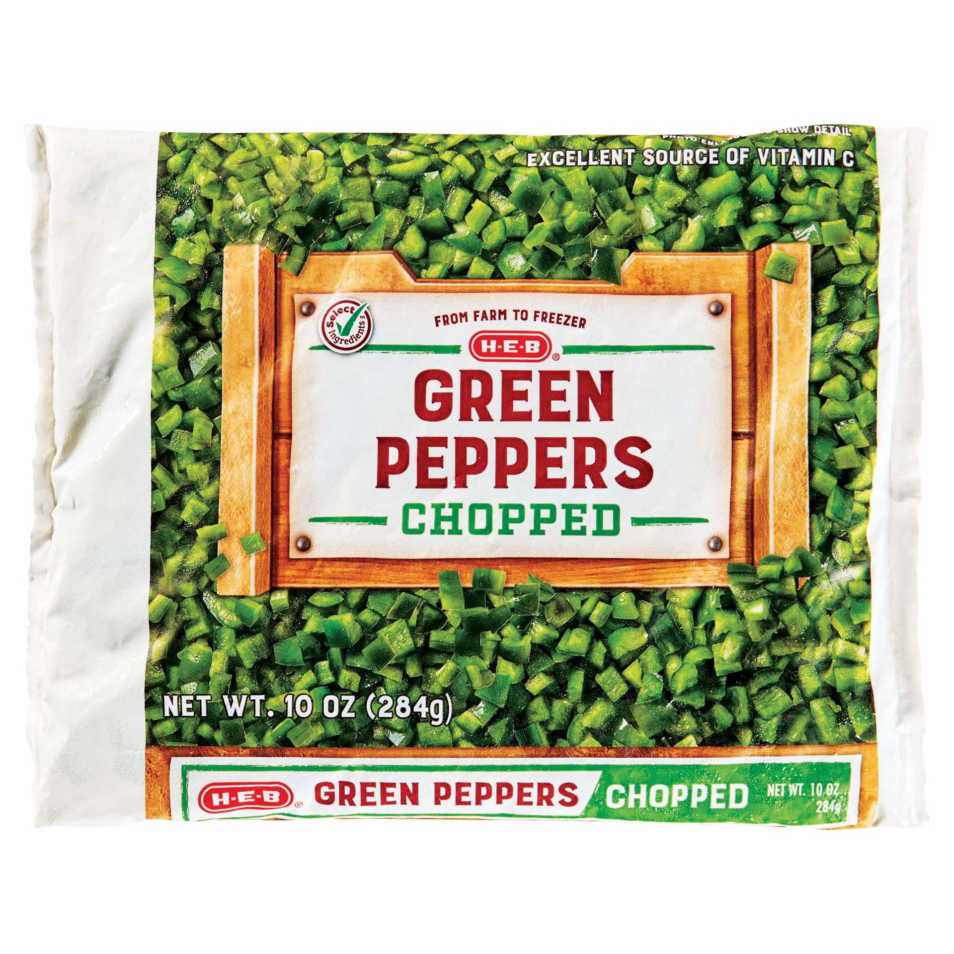 slide 1 of 1, H-E-B Chopped Green Peppers, 10 oz