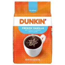 Dunkin'' Dunkin'’ French Vanilla Artificially Flavored Ground Coffee, 18 Oz. Bag