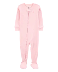 Carter's Toddler 1-Piece Heart Thermal Footie Pajamas Pink 2T
