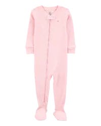 Carter's Toddler 1-Piece Heart Thermal Footie Pajamas Pink 2T