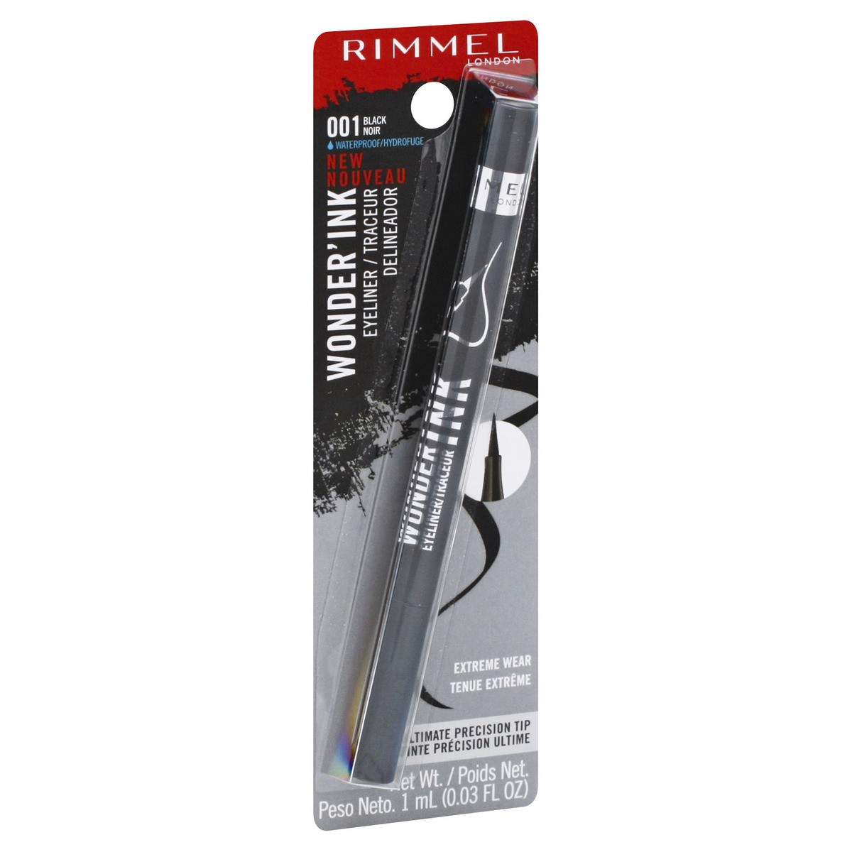 slide 6 of 12, COTY RIMMEL LONDON Rimmel London Wonder''Ink Eyeliner, Matte Finish, Waterproof, Long-Wearing, 001, Black, 0.03oz, 0.03 fl oz